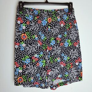 VTG Y2K Solutions Original Tropical Floral Polka Dot Pull On Flowy Shorts, Sz L